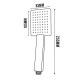 Square Chrome Shower Rail with handheld shower